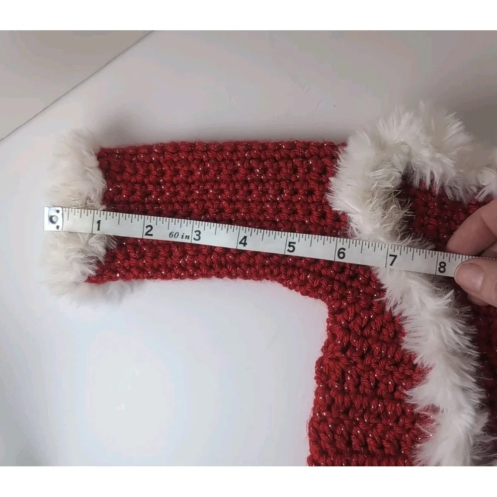 Baby Holiday Sweaters Crochet Handmade Red & White Set Of Three Vintage Matching